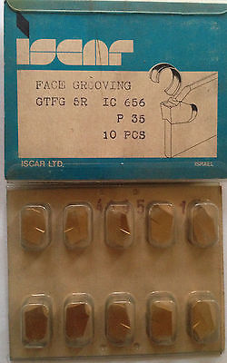 ISCAR GTFG 5R IC 656 Carbide Inserts Face Grooving 10Pcs Lathe Self Grip Cut-Off