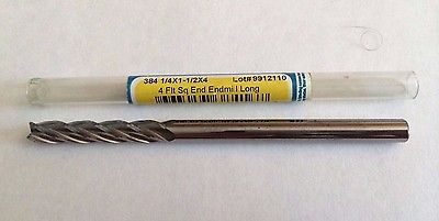 Ultra Tool 384 1/4 x 1-1/2 x 4 Long End Mill 4 Flute Square End Carbide 9912110