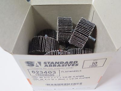 Standard Abrasives 623403 Flap Wheels 2 x 1 x 1/4 - 20 10 Pcs New 210 40 A/O New