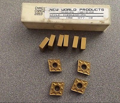 CNMG 432 PG Grade M5E New World Products Carbide Inserts 10 Pcs USA New Gold