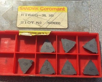 SANDVIK Coromant R166G 3AL 160 S10T P10 16 Threading Lathe Carbide Inserts 7 Pcs