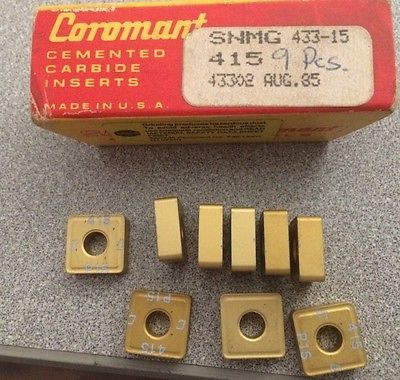 SANDVIK Coromant Cemented SNMG 433 15 415 43302 Lathe Carbide Inserts 9 Pcs Gold