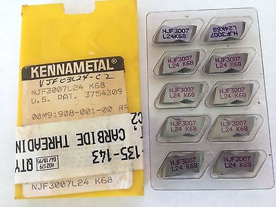 10 Pcs Kennametal NJF 3007 L24 C2 K68 Lathe Carbide Inserts Grooving Cut Off New