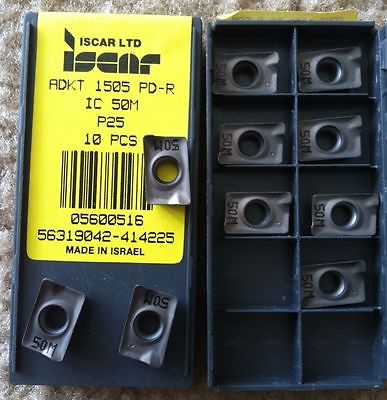 ISCAR ADKT 1505 PD-R IC 50M P25 Carbide Inserts Lathe Mill Tool Holders 10 Pcs