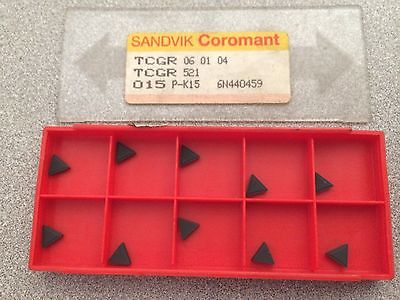 SANDVIK Coromant TCGR 521 06 01 04 015 P-K15 Lathe Carbide Inserts 10 Pcs New