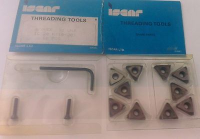 ISCAR Threading Tool 3/8 ER 32 UNJ IC 20 Carbide Inserts 10 Pcs Thread Lathe New
