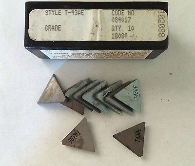 10 Pcs RTW T-43AE 084017 102068 18089 Carbide Inserts Lathe Mill Milling Tools