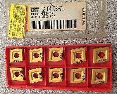 SANDVIK Coromant CNMM 12 04 08 71 432 415 P15 K15 Lathe Carbide 10 Inserts Gold