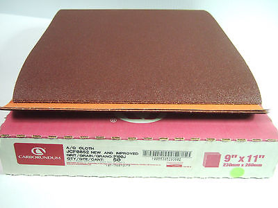 100 Carborundum Alominum Oxide Cloth 9" x 11" 100 Grit Jcf 0852 P100J Brand New