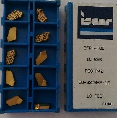 ISCAR GFR 4 8D IC 656 Carbide Inserts 10 Pcs Lathe Turning Mill Tools Gold New