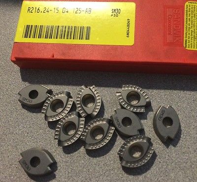 SANDVIK Coromant R216.24-15 04 125-AB SM30 P30 Lathe Mill Carbide Inserts 10 Pcs