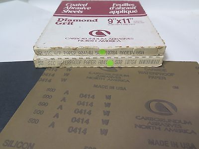 Carborundum Waterproof Paper 9 x 11" Silicon Carbide 500 Grit 10784 Qty 100 New