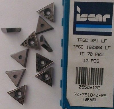 ISCAR TPGC 321 LF IC 70 P20 Carbide Inserts 10 Pcs Lathe Turning Mill Tools New
