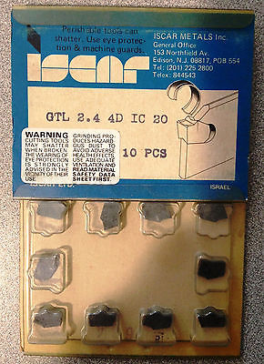 ISCAR GTL 2.4 4D IC 20 Carbide Inserts Grooving 10 Pcs Lathe Self Grip Cut-Off