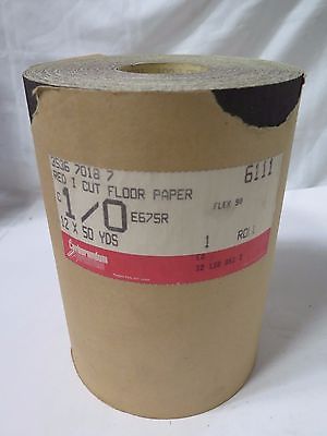 Carborundum 12" x 50 Yd Red I Cut Floor Paper 6111 C 1/0 E675R Flex 90 Brand New