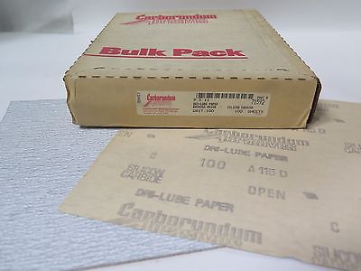 Carborundum Abrasives 9 x 11" Dri Lube S/C Paper 71592 Grit 100 Qty 200 New