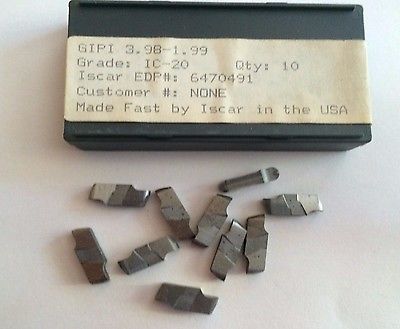 ISCAR GIPI 3.98 - 1.99 IC 20 Carbide Inserts Grooving 10 Pcs Lathe Self Grip Cut