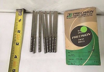 Lot of 8 High Speed Steel Blanks PRECISION Twist Drills #14 R71 Made in USA New