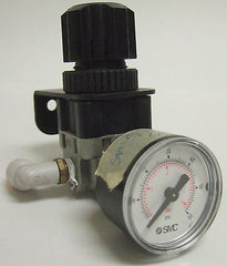 SMC ARX21-N01P Regulator w/ Gauge 1/8NPT ports .05-.3MPa Pressure Range 60PSI