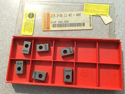 SANDVIK Coromant 215.3 06 11 40 AAH H13A H10F Lathe Mill Carbide 6 Inserts