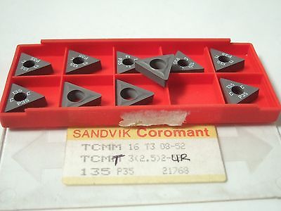 SANDVIK Coromant TCMM 16 T3 08 52 3 2.5 2 UR 135 P35 Lathe Carbide Inserts