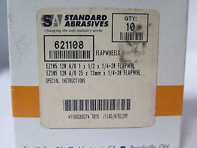 Standard Abrasives 621108 Flap Wheels EZ 120 1 x 1/2 x 1/4-20 Qty10 Brand New
