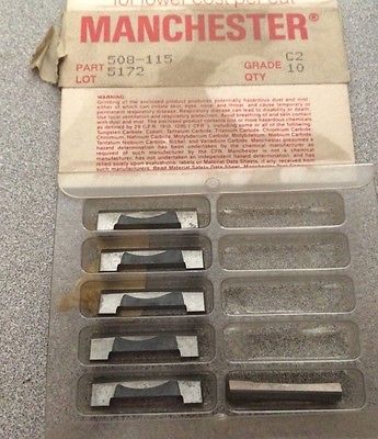 MANCHESTER 508-115 C2 5172 Grooving Lathe Carbide Inserts 6 Pcs New Tools