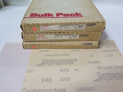 Carborundum Abrasives 9 x 11" Dri Lube Garnet Paper 11250 Grit 240 Qty 300 New