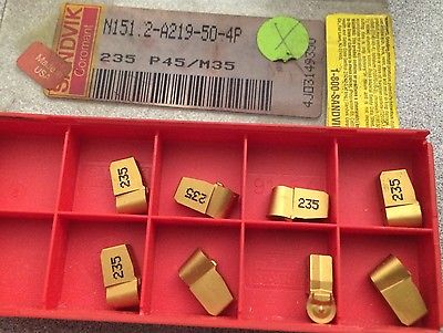 SANDVIK Coromant N151.2-A219-50-4P 235 P45 Lathe Grooving Carbide 8 Inserts Gold