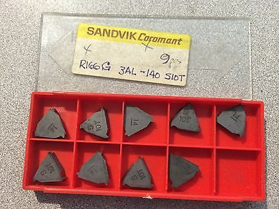 SANDVIK Coromant R166G 3AL 140 S10T Threading Lathe Carbide Inserts 9 Pcs New