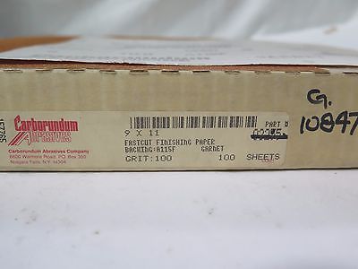 Carborundum Fastcut Finishing Garnet Paper 10847 Grit 100 Qty 200 Sheets New