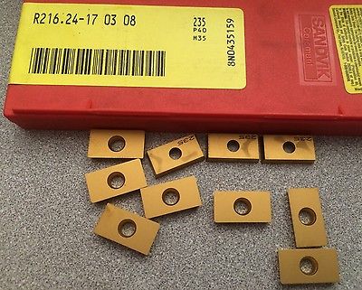 SANDVIK Coromant R216.24-17 03 08 235 P40 M35 Lathe Carbide 10 Inserts Gold New