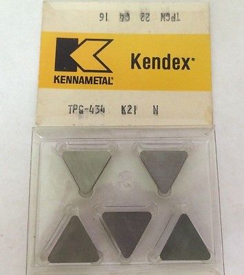 KENNAMETAL KENDEX TPG 434 K21 N TPGN Lathe Mill Carbide 5 Inserts Grooving New