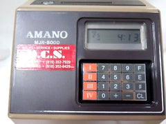 AMANO MJR-8000 Computerized Calculating Time Clock, Used, Excellent Condition
