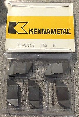 KENNAMETAL NG-4250R K45 N Lathe Carbide Inserts 5 Pcs Grooving Cut-Off Tools New