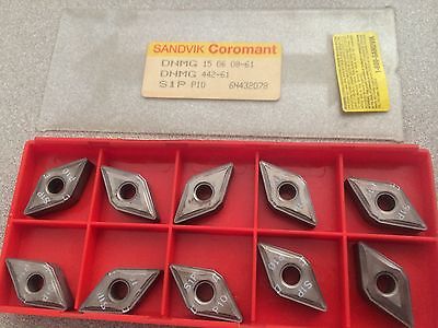 SANDVIK Coromant DNMG 442-61 15 06 08-61 S1P P10 Lathe Carbide Inserts 10Pcs New