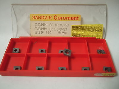 SANDVIK Coromant CCMM 2 1 5 0 53 S1P P10 Lathe Carbide Inserts 10 Pcs New