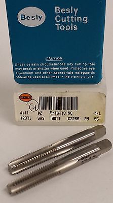 Lot of 2 Besly Tap 5/16-18NC HS GH3 4 FLUTE BOTTOM BRAND NEW MADE IN THE USA
