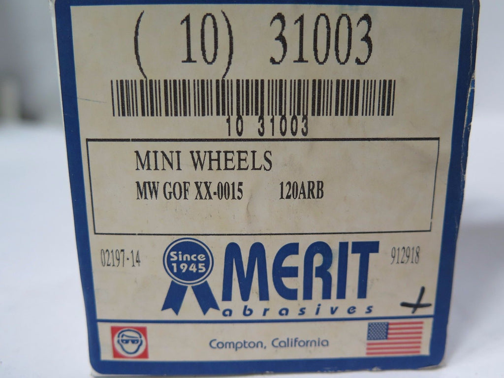 10 Pcs MERIT Abrasives Mini Wheel 31003 MW GOF XX-0015 120 ARB Brand New