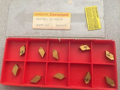 SANDVIK Coromant N150.2 500 5E 225 P25 Grooving Lathe Carbide 10 Inserts Gold