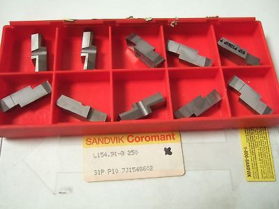 SANDVIK Coromant L154 91 8 250 S1P P10 Grooving Lathe Carbide Inserts 10 Pcs New