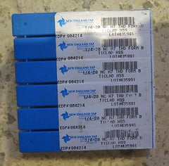 Lot of 6 Pcs New England Tap 1/4-20 NC H7 THD Form B Ticlad HSS 435991 New