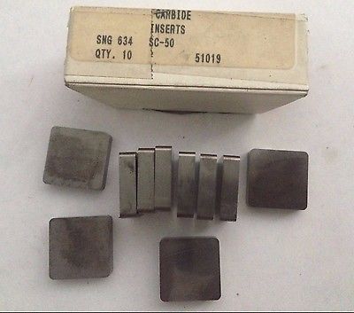 Southern California SNG 634 SC 50 Lathe Mill Carbide Inserts 10 Pcs Made In USA