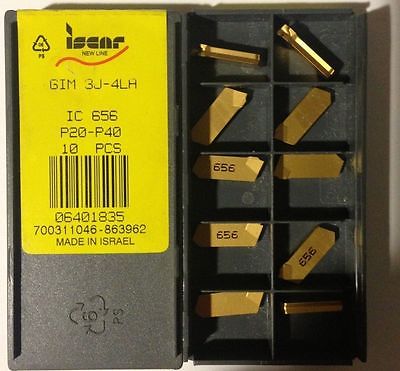 ISCAR GIM 3J 4LA IC656 Carbide Inserts Grooving 10 Pcs Self Grip Cut Off Lathe