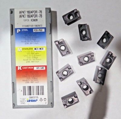 ISCAR HM90 APKT 1004PDR-76 IC 928 Carbide Inserts 10 Pcs New Lathe Milling Mill