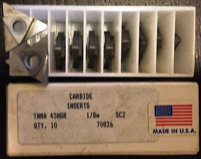 TNMA 43NGR 1/8 W Carbide Inserts 10 Pcs NEW Made in USA