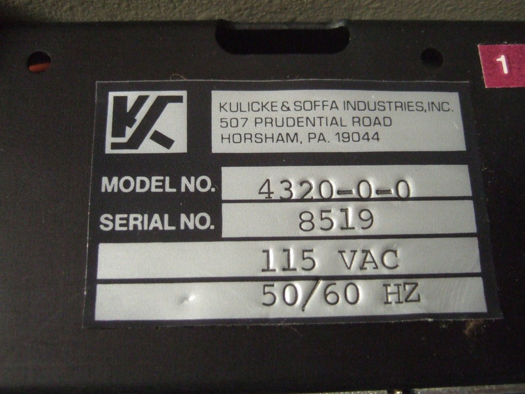 KULICKE SOFFA Industries 4320A Wire Bonder Controller Ultrasonic K&S 4320-0-0