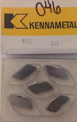 Kennametal NB-3L K68 Lathe Carbide Inserts 5 Pcs Grooving Cut Off New