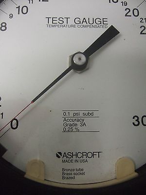ASHCROFT Test Gauge 0-30 0.1 Psi Subd Temperature Compensated Accuracy Grade 3A