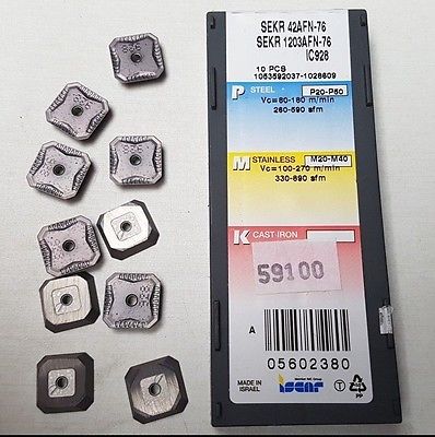 ISCAR SEKR 42AFN-76 IC 928 1203 Carbide Inserts 10 Pcs New Lathe Milling Mill